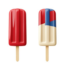 Refreshing summer popsicles kitchen food bright colors isolated on transparent background