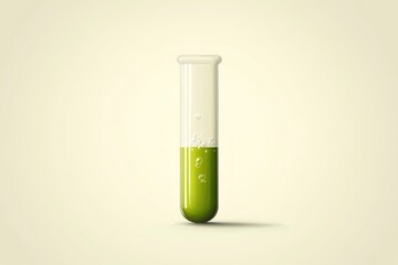 Test Tube with Green Liquid Scientific Experimentation and Chemical Analysis Visualization