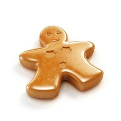 Glazed gingerbread man cookie, a festive holiday treat.