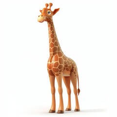 Obraz premium Smiling giraffe character in a cartoon style.