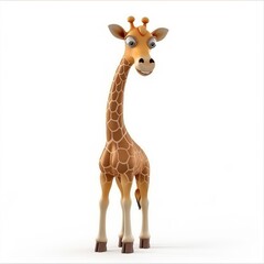 Obraz premium Cartoon giraffe illustration against a plain background.