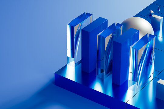 Dynamic geometric shapes create engaging 3D technological background