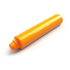 Orange plastic tube, likely for cosmetic or personal care product.