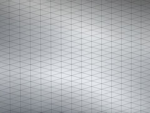 Geometric triangular pattern on a gray metallic surface