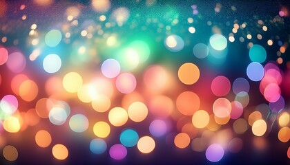 multicolored holiday background with bright bokeh lights
