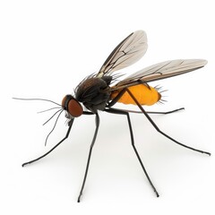 Fototapeta premium Close-up view of a black and orange fly.