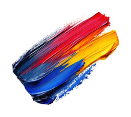 Fototapeta premium Vibrant paint stroke abstract digital colorful isolated on transparent background
