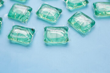 Fototapeta premium Gel ball laundry detergent, detergent capsule pods