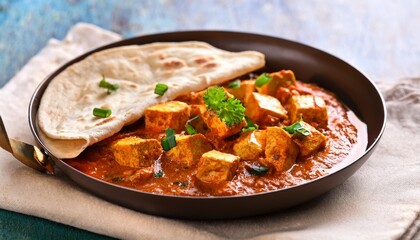 kadai paneer with chapati in plate