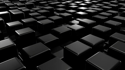 Obraz premium Abstract Black Cubes Pattern: 3D Geometric Texture Background