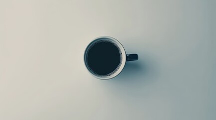 Simple black coffee in white mug