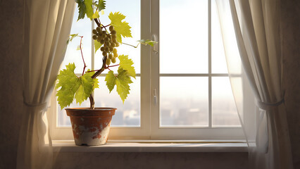 Grapes on the windowsill