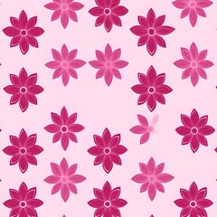 Pretty Pink Flowers Seamless Pattern Background