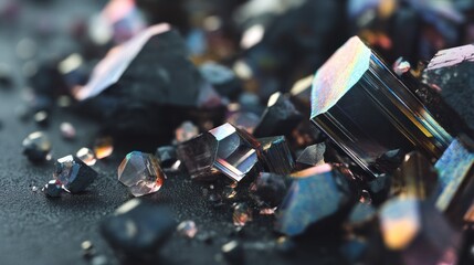 Close-up view of colorful crystalline minerals