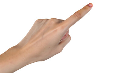 Close-Up Hand Gesture – Pointing Finger Isolated on png