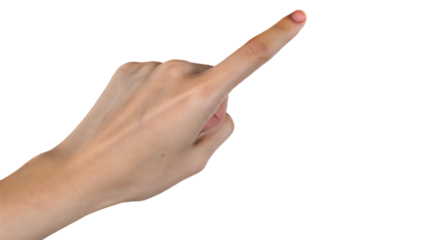 Close-Up Hand Gesture – Pointing Finger Isolated on png