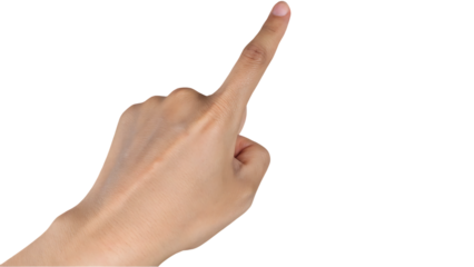 Close-Up Hand Gesture – Pointing Finger Isolated on png