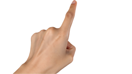 Close-Up Hand Gesture – Pointing Finger Isolated on png