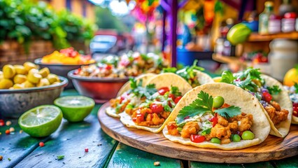Mexican Street Food Cart with Vegan Tacos
