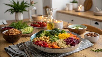 Plant-Based Dinner &ndash; Copy Space for Vegan Meal Promotion