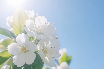 Stunning White Blossoms Spring Flowers Sunlight Nature