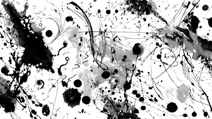 Abstract ink blots and splatters