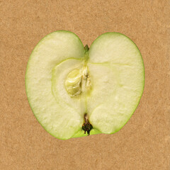 green apple brown paper