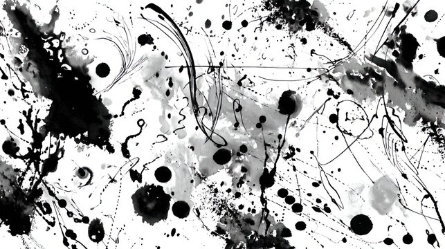 Abstract ink blots and splatters