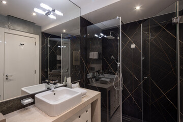 Interior of a luxury hotel bathroom