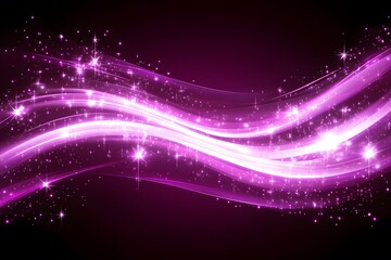 Obraz premium Abstract Purple Wave Background with Glowing Stars