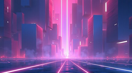 Ethereal Cityscape: Abstract Architectural Wonderland