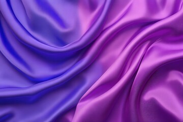 Fototapeta premium Luxurious silk fabric draped in shades of purple and blue.
