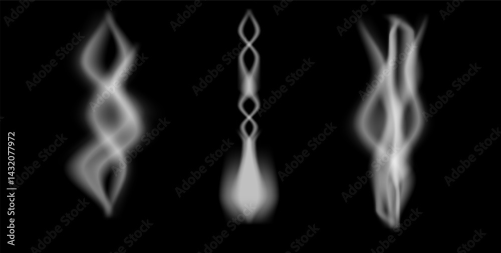 Poster abstract white shapes creating dynamic patterns against a black background exploring movement and fo