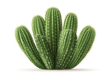 A vibrant green cactus with multiple segments and sharp spines ideal for desertthemed designs