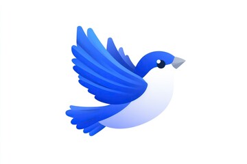 Obraz premium A vibrant blue bird in flight showcasing dynamic wings and a sleek design for nature and wildl