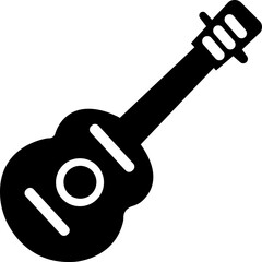 Guitar silhouettes set .Acoustic and heavy rock guitars musical musical l Simple set of electric guitar vector icons for web design. Music symbols collection, isolated on transparent background