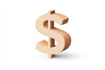 Obraz premium 3D Dollar Sign Icon in Beige Modern Minimalist Design for Finance and Business Concepts