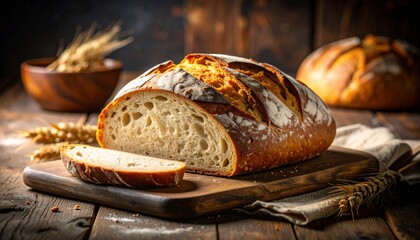Artisanal sourdough bread with perfect scoring pattern