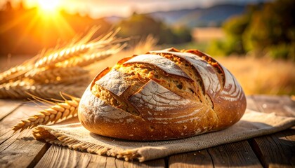 Artisanal sourdough bread with perfect scoring pattern