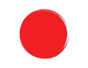 Red Brush Painted Circle &ndash; Bold Hand Drawn Round Shape Design Element