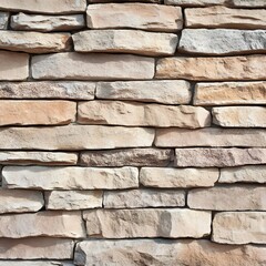 Fototapeta premium Natural Stone Wall Texture Background Beige Brown Stacked Rock