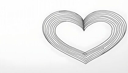 Abstract Heart Line Art Illustration for Love and Romance Themes