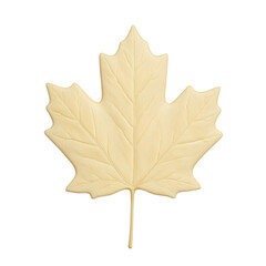 Obraz premium Isolated flat white chocolate maple leaf perfect for fall themed designs