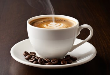 Obraz premium There's a cup of coffee with a heart on it