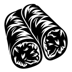 Monochrome illustration of two Cuban cigars, perfect for tobacco and luxury themes