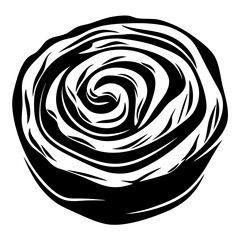 Elegant Black and White Rose Illustration with Curving Petal Designs