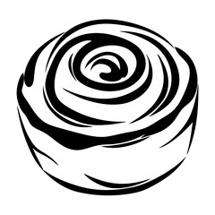 Stylized abstract black and white floral vector illustration with swirling petals