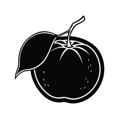 Tangerine Silhouette with Peel in Black on White