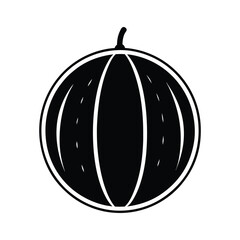 Watermelon Silhouette Vector Illustration on White