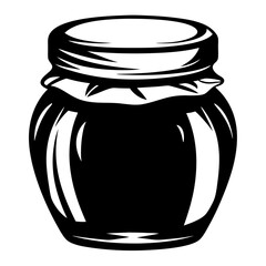 Monochrome vector drawing of a traditional jar with a sealed lid